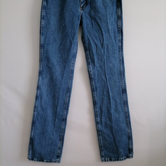 Wrangler Mens Denim Blue Mid Rise Southwestern Slim Fit Straight Jeans Size 36 - Picture 3 of 6
